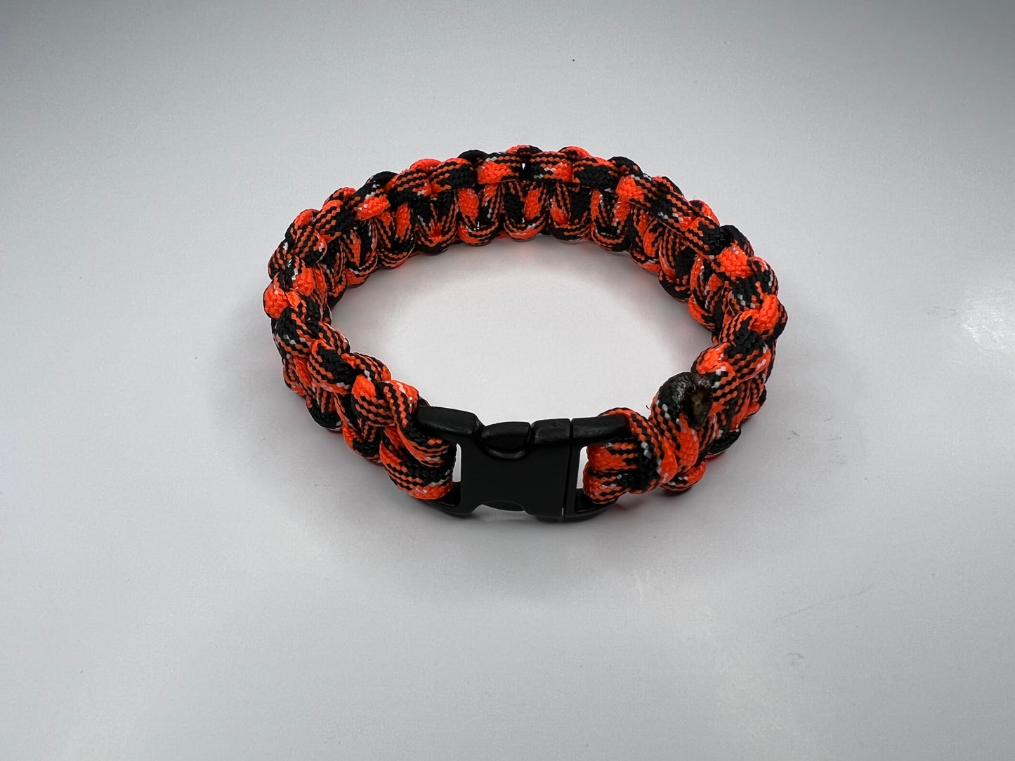 Orange Camo Paracord Bracelet & Keychain.