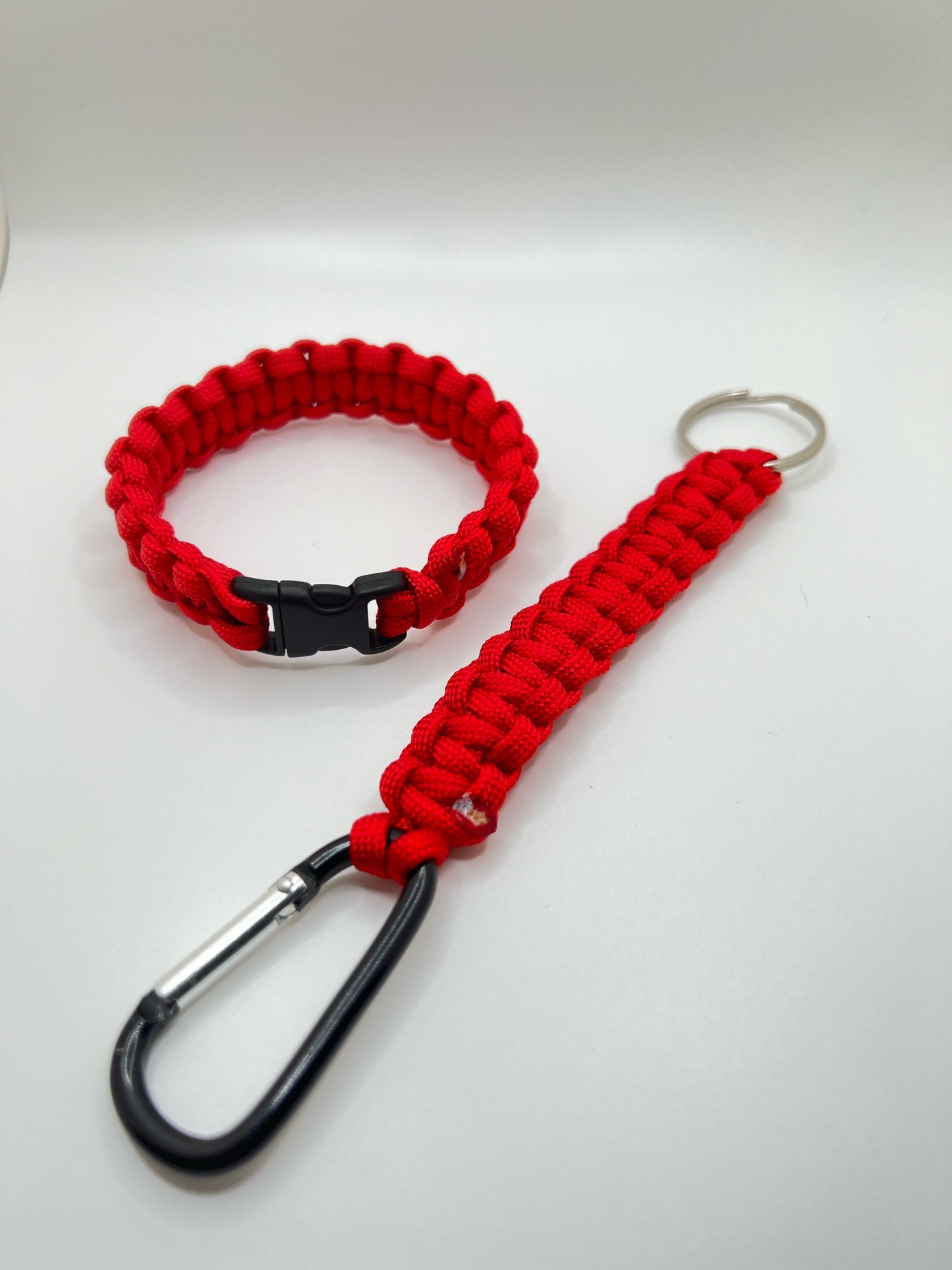 Red Paracord Bracelet & Keychain